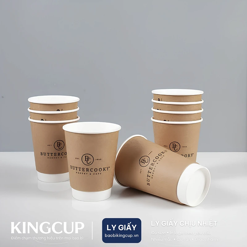 Ly Giấy Kraft 2 Lớp In Lụa Theo Yêu Cầu