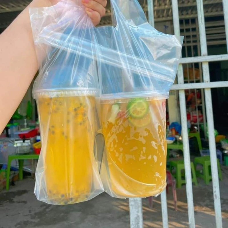 Túi Đựng 2 Ly PE (Túi Đôi) Mang Đi