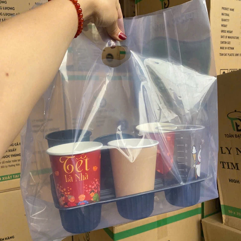 Túi Đựng 6 Ly PE Mang Đi