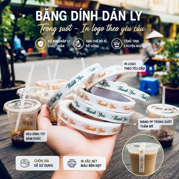 Băng Dính Dán Ly In Logo Theo Yêu Cầu liên quan