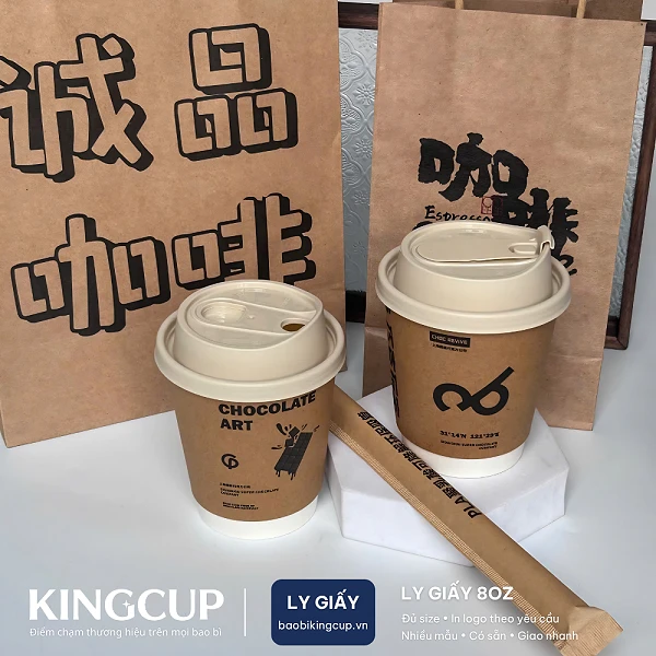 Ly Giấy Kraft 2 Lớp In Lụa Theo Yêu Cầu liên quan