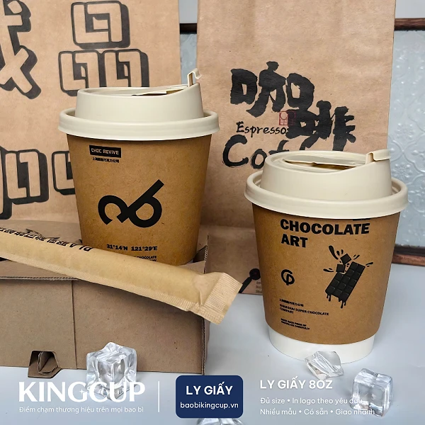 Ly Giấy Kraft 2 Lớp In Lụa Theo Yêu Cầu liên quan