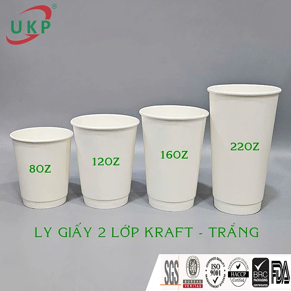 Ly giấy trắng 2 lớp 22oz (649ml) Ø90 UKP liên quan