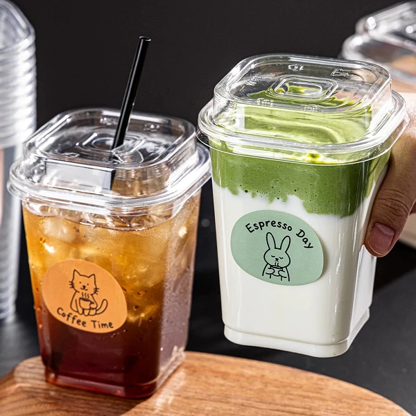 Ly Nhựa PET Vuông Trong Suốt (360ml | 500ml | 700ml) liên quan