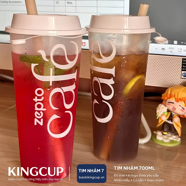 Ly Nhựa PP Tim Nhám Cứng In Logo Theo Yêu Cầu liên quan